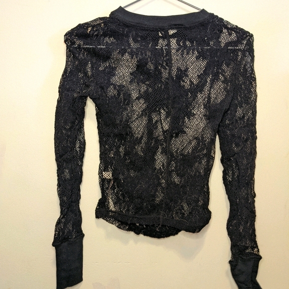 Free People Black Mesh Layering Top - Picture 3 of 3